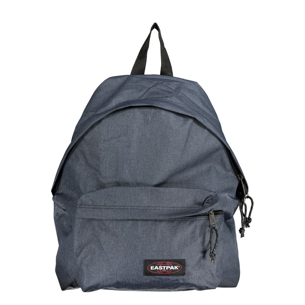 Backpack by Eastpak for men in polyester blue showcases an architectural Polyester Backpack design, featuring a secure zipper, ample external-pockets, and architectural backpack-strap, adjustable-strap & handle for a sophisticated look.