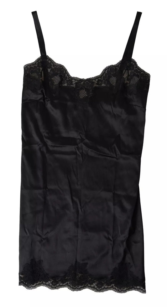 Black Lace Silk Sleepwear Camisole Top Underwear