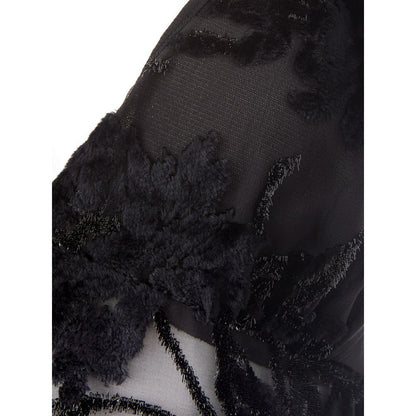 Lardini Elegant Black Viscose Chiffon Dress