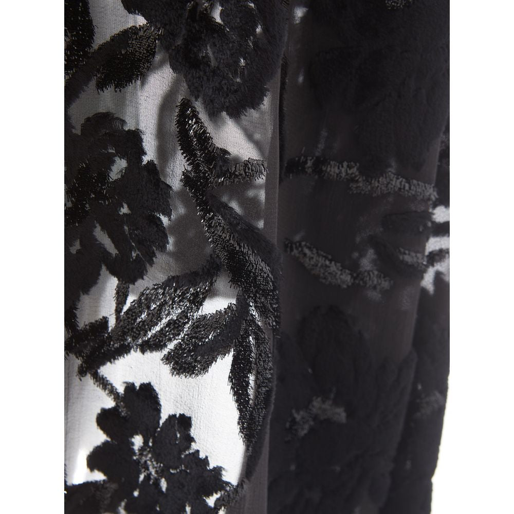 Lardini Elegant Black Viscose Chiffon Dress