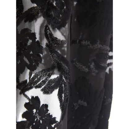 Lardini Elegant Black Viscose Chiffon Dress