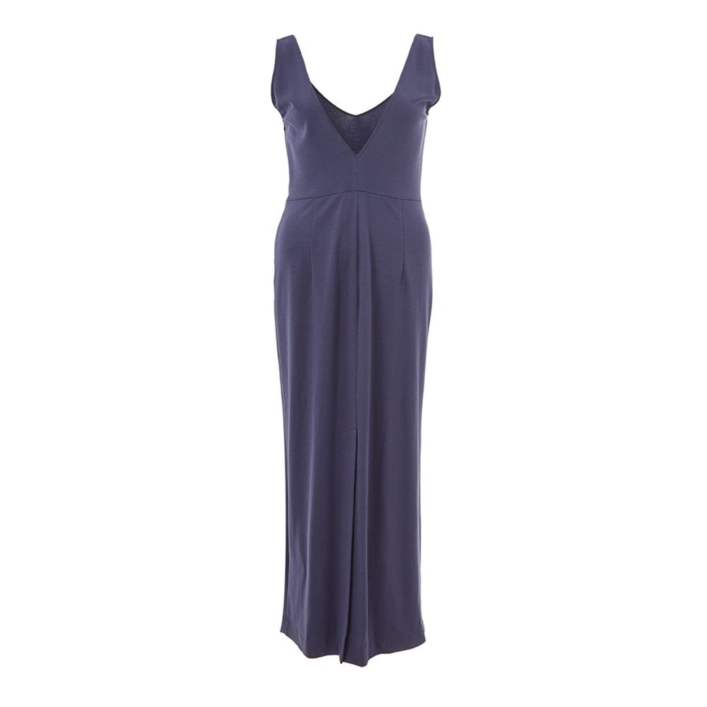 Lardini Blue Viscose Sleeveless Maxi Dress
