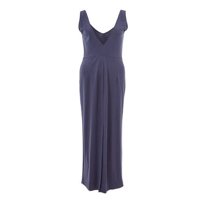 Lardini Blue Viscose Sleeveless Maxi Dress