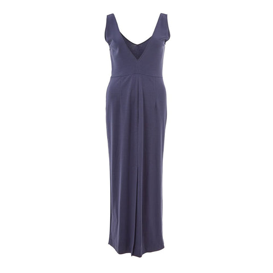 Lardini Blue Viscose Sleeveless Maxi Dress