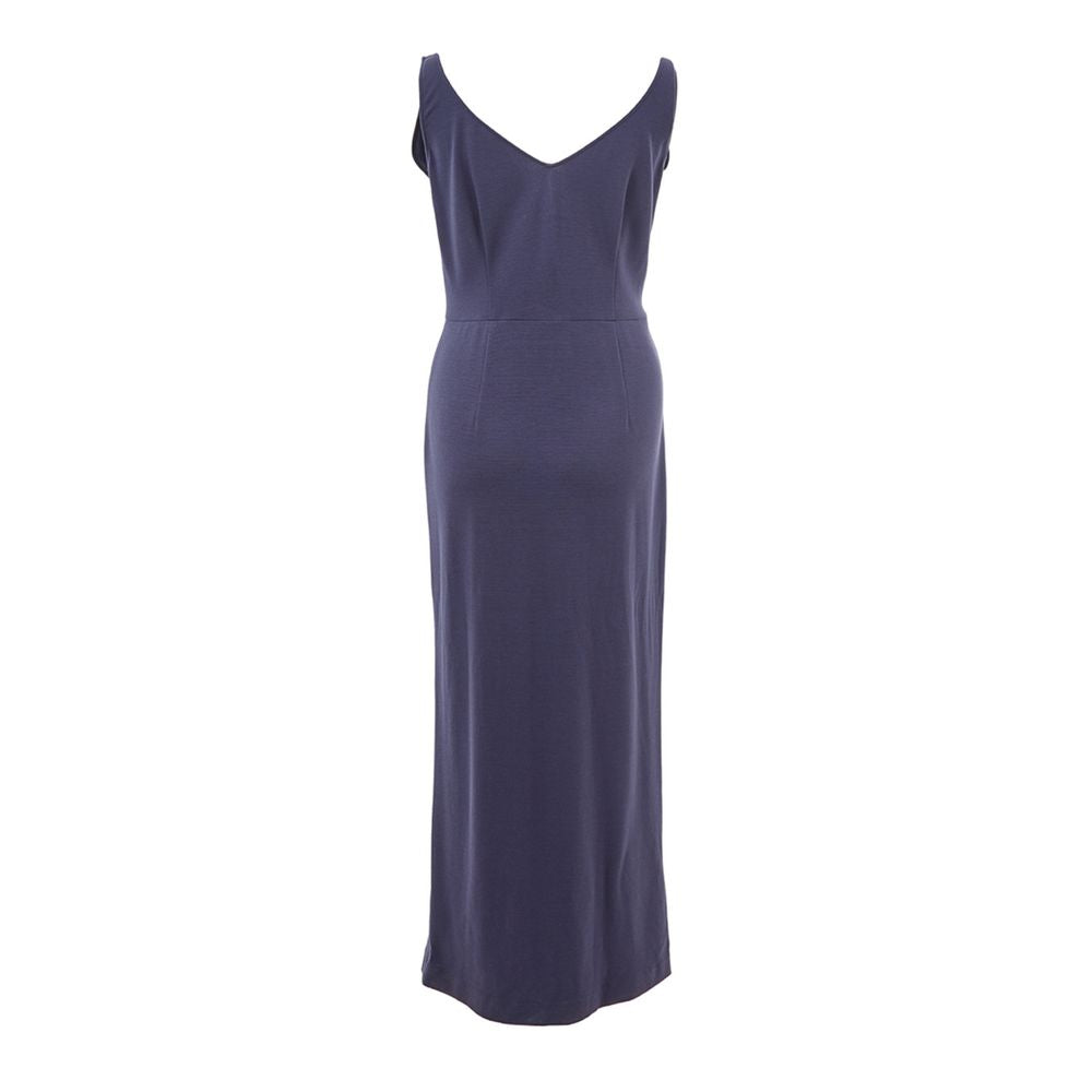 Lardini Blue Viscose Sleeveless Maxi Dress