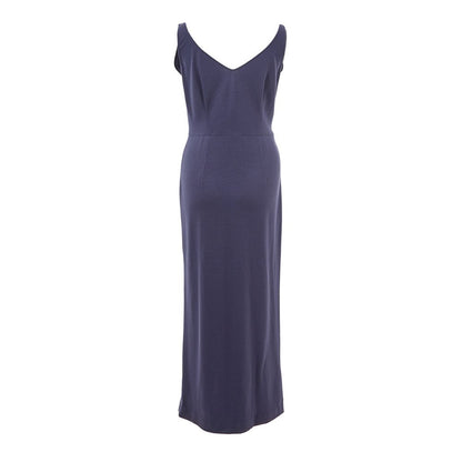 Lardini Blue Viscose Sleeveless Maxi Dress