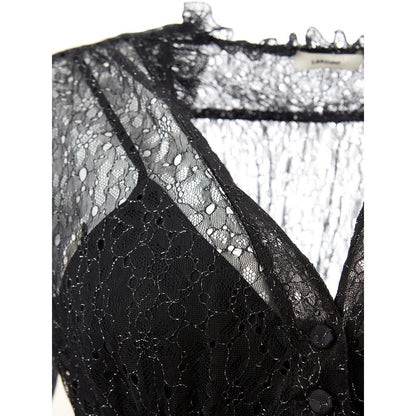 Lardini Elegant Black Nylon Maxi Dress