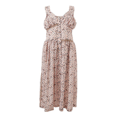 Lardini Elegant Pink Acetate Floral Summer Dress