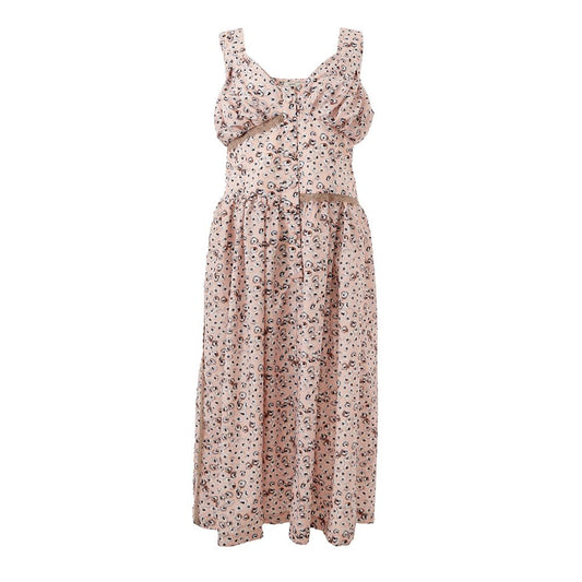 Lardini Elegant Pink Acetate Floral Summer Dress