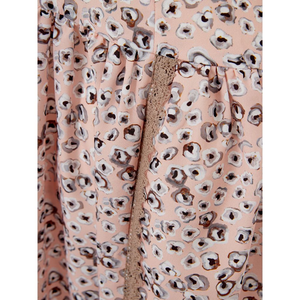 Lardini Elegant Pink Acetate Floral Summer Dress