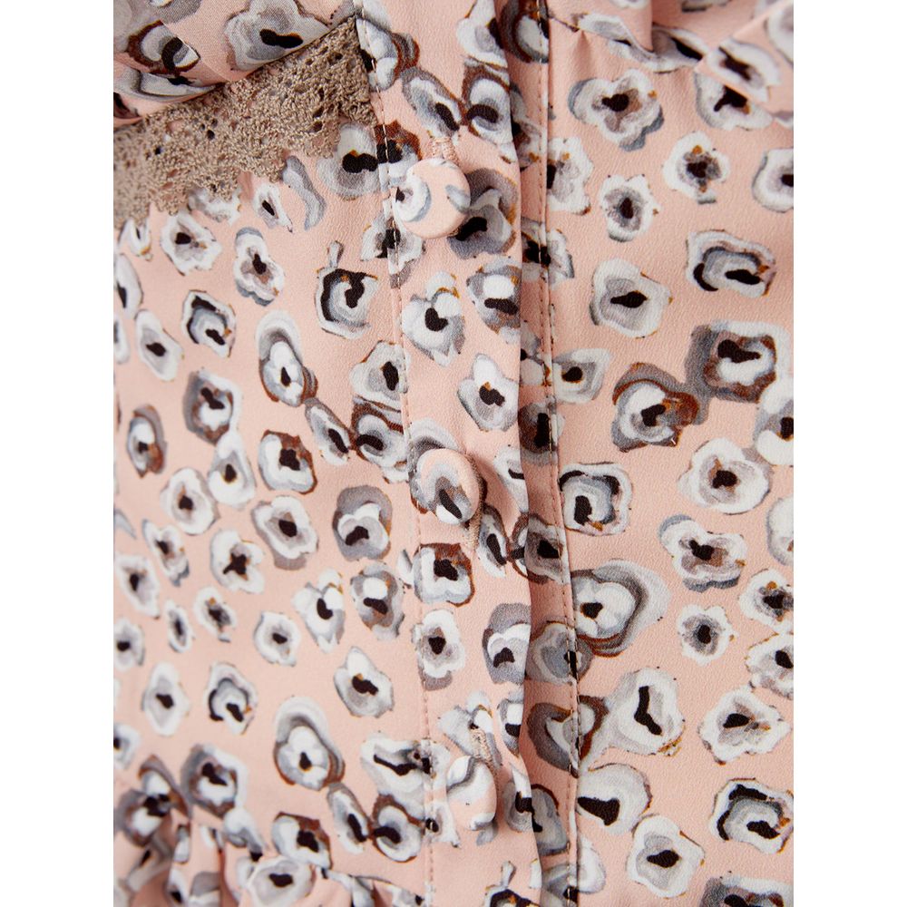 Lardini Elegant Pink Acetate Floral Summer Dress