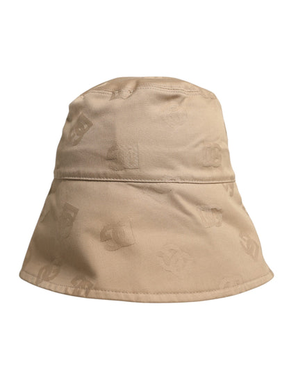 Dolce & Gabbana Beige Logo Monogram Cotton Bucket Cap
