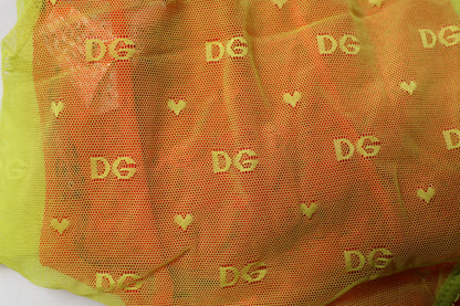 Dolce & Gabbana Women's Mid Rise Nylon & Tulle Panties - Red Yellow