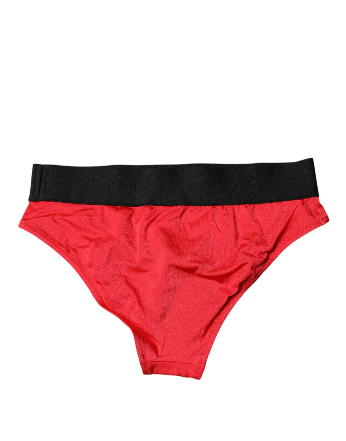 Dolce & Gabbana Women's Mid Rise Stretch Nylon Panties - Black Red