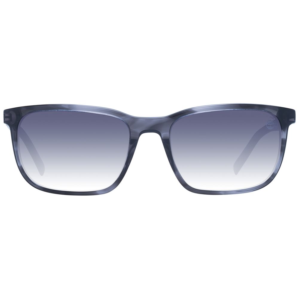 Sunglasses by Timberland for men in acetate gray features an effortlessly chic rectangle full-rim frame design with gray coloured frame detailing and polarized gradient category-3-dark-tint lens for a effortlessly chic aesthetic.