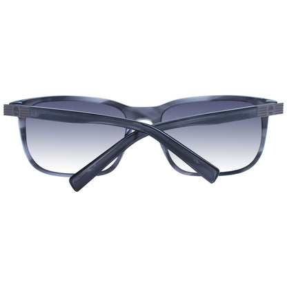Sunglasses by Timberland for men in acetate and gray featuring an stylish rectangle full-rim frame design with a sophisticated gray coloured frame finish and high-performance polarized gradient category-3-dark-tint lens.