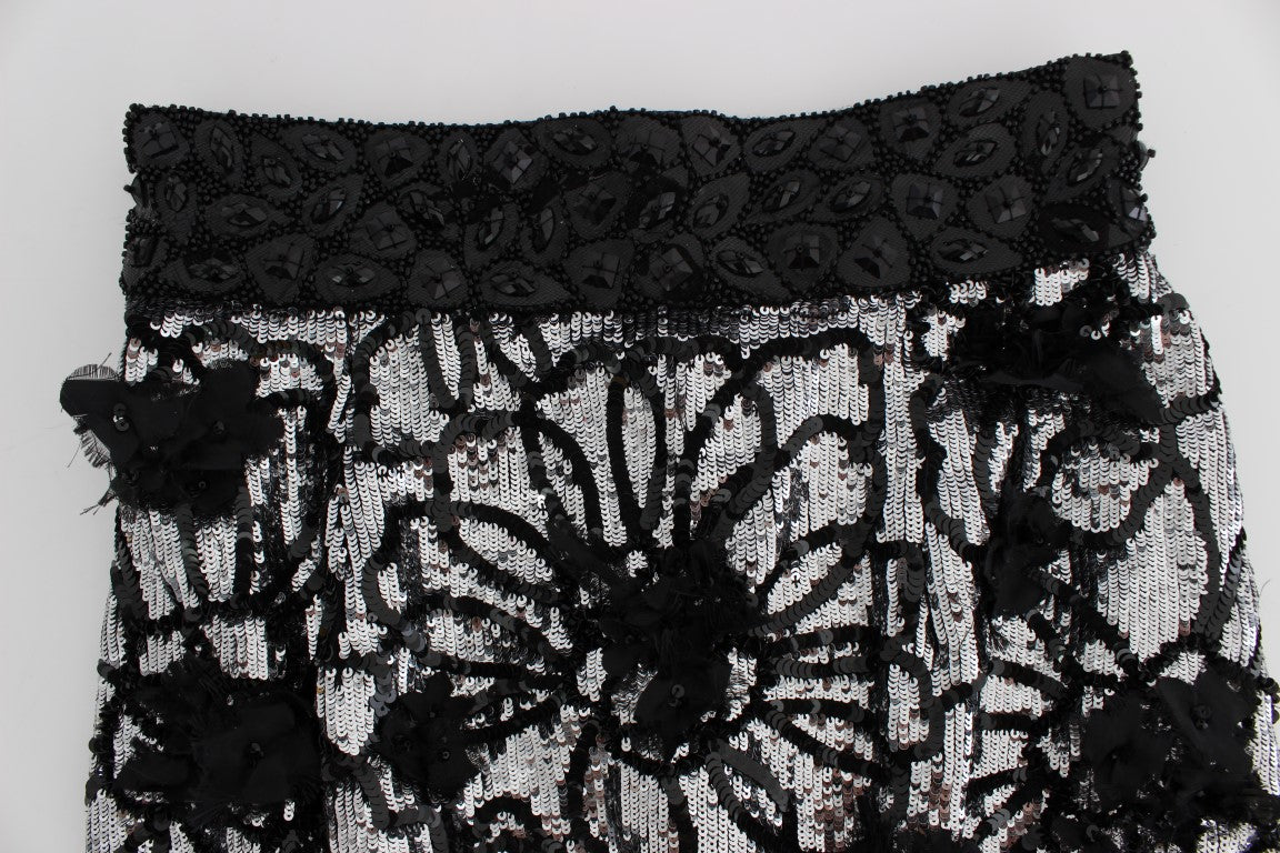 Dolce & Gabbana Women's Black Crystal Sequined Mini Shorts