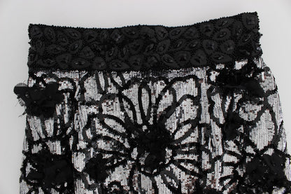 Dolce & Gabbana Women's Black Crystal Sequined Mini Shorts