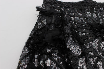 Dolce & Gabbana Women's Black Crystal Sequined Mini Shorts