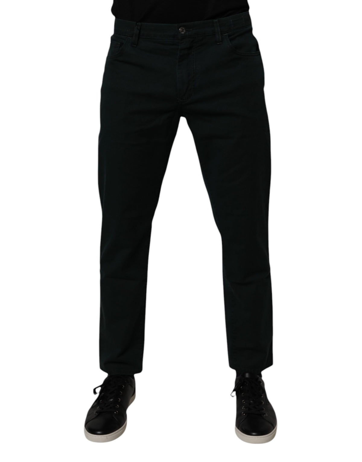 Dolce & Gabbana 9 To 5 Men's Regular Fit Stretch Denim Cotton Jeans - Dark Green