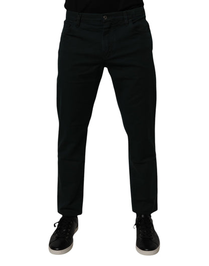 Dolce & Gabbana 9 To 5 Men's Regular Fit Stretch Denim Cotton Jeans - Dark Green