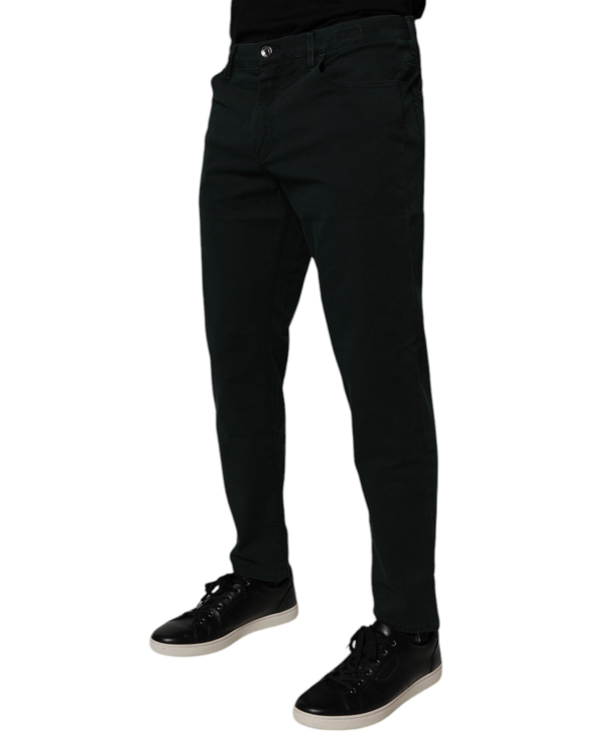 Dolce & Gabbana 9 To 5 Men's Regular Fit Stretch Denim Cotton Jeans - Dark Green