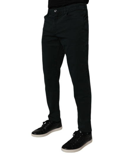 Dolce & Gabbana 9 To 5 Men's Regular Fit Stretch Denim Cotton Jeans - Dark Green