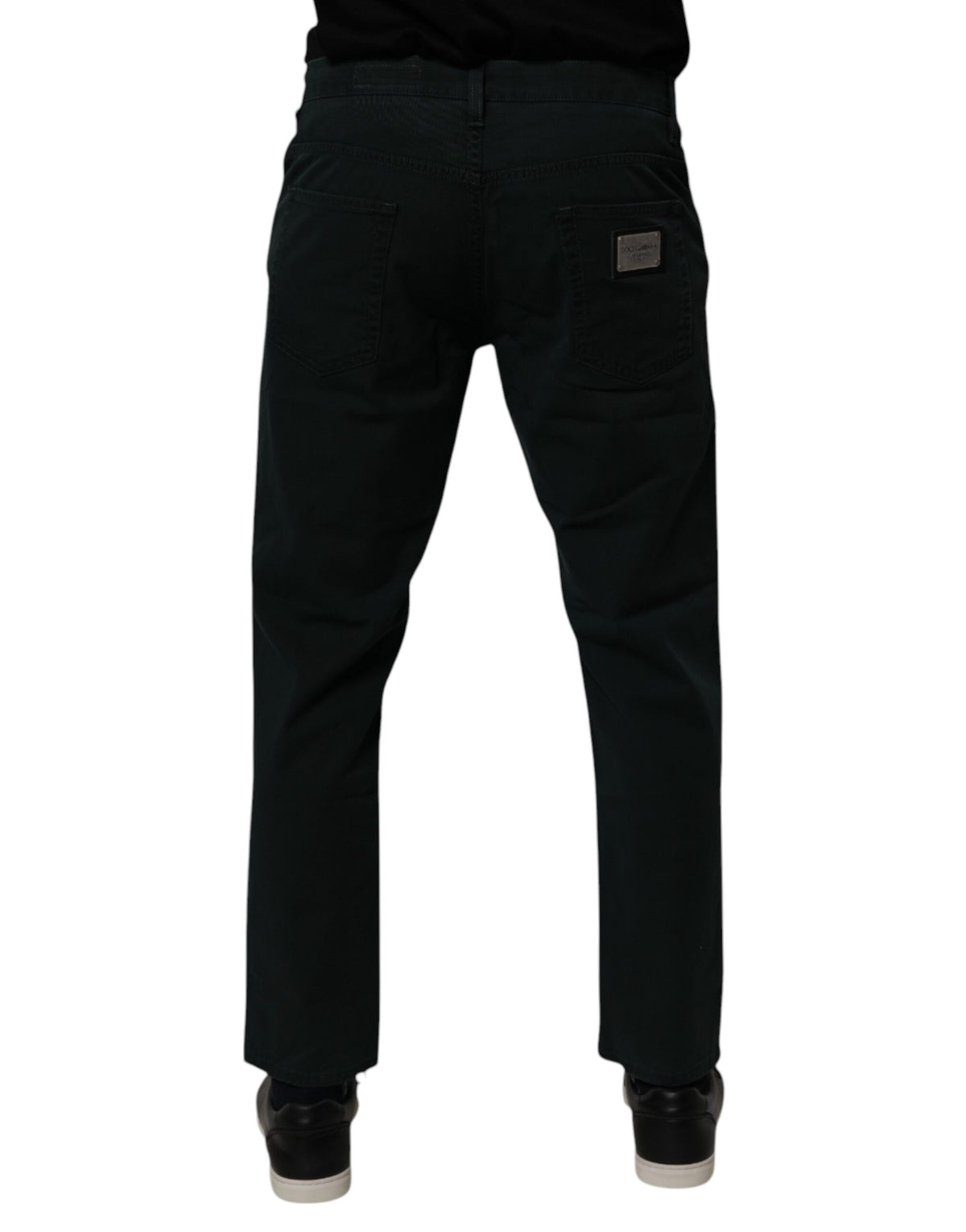 Dolce & Gabbana 9 To 5 Men's Regular Fit Stretch Denim Cotton Jeans - Dark Green