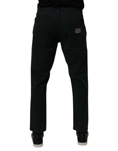 Dolce & Gabbana 9 To 5 Men's Regular Fit Stretch Denim Cotton Jeans - Dark Green