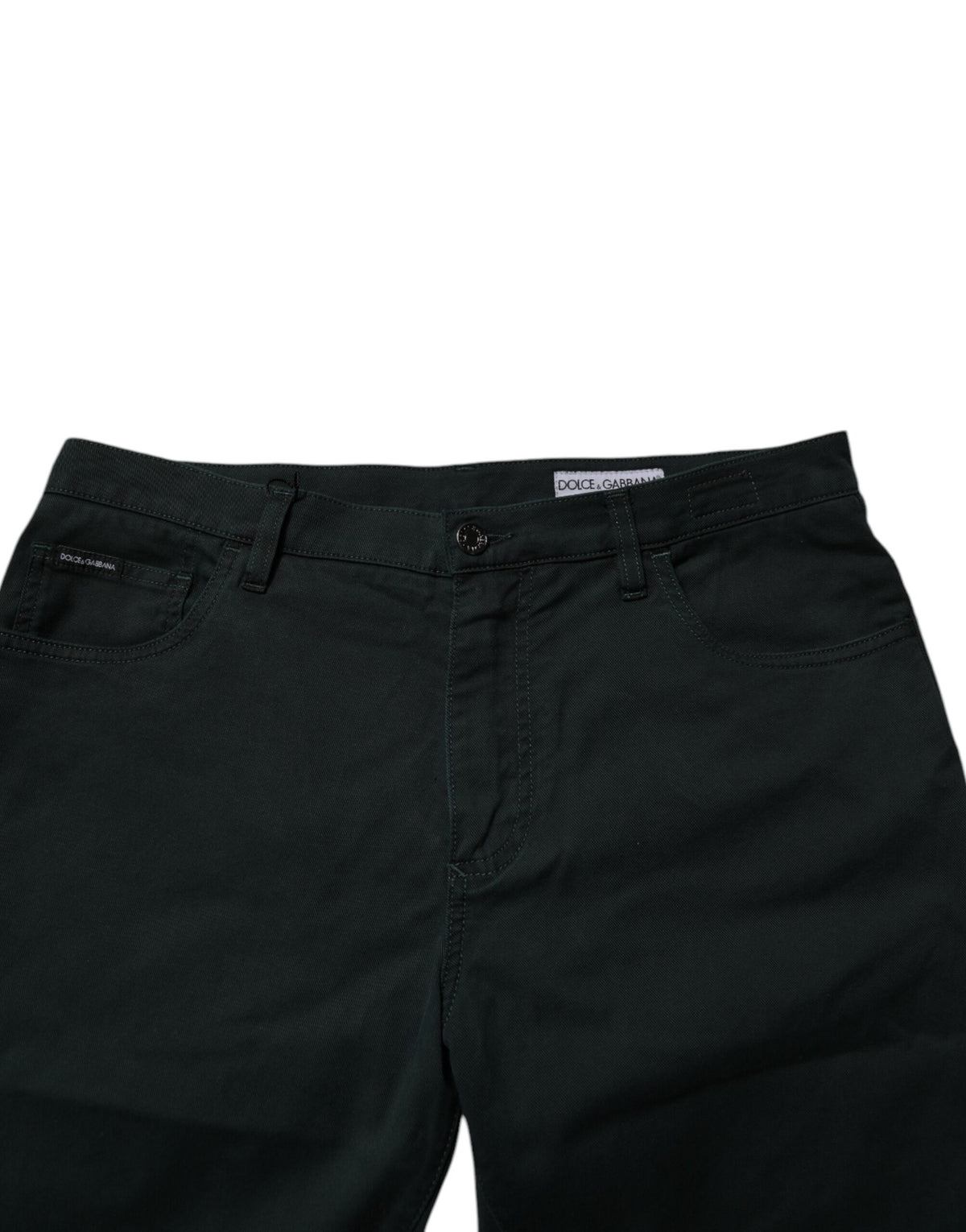 Dolce & Gabbana 9 To 5 Men's Regular Fit Stretch Denim Cotton Jeans - Dark Green