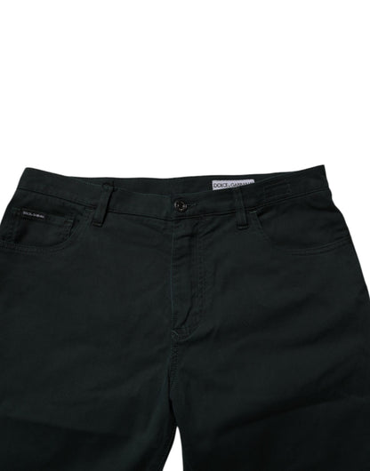 Dolce & Gabbana 9 To 5 Men's Regular Fit Stretch Denim Cotton Jeans - Dark Green