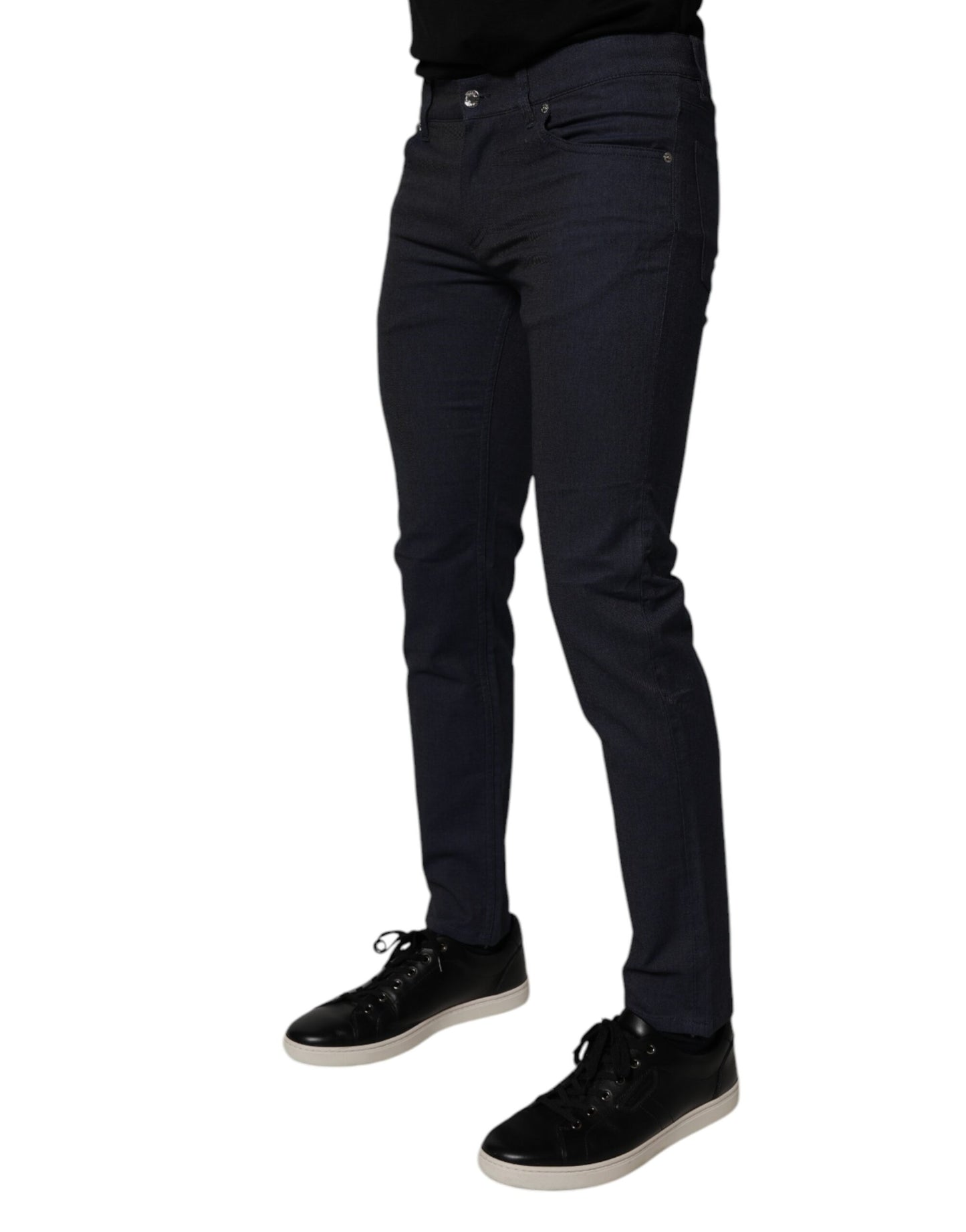 Dolce & Gabbana Dark Blue Cotton Stretch Skinny Denim Jeans