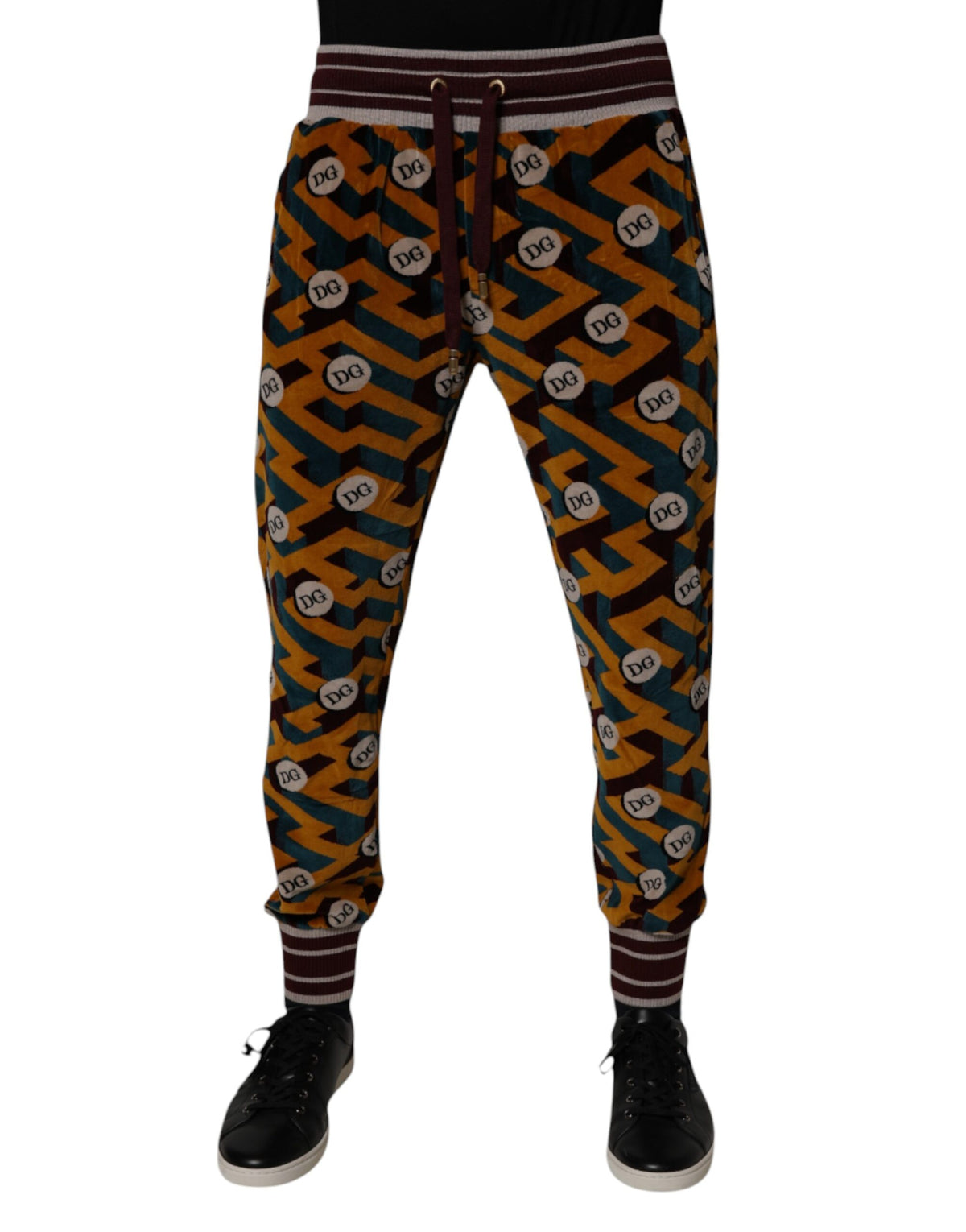 Dolce & Gabbana Men's Nylon Cotton Jogger Sweatpants - Multicolor Monogram