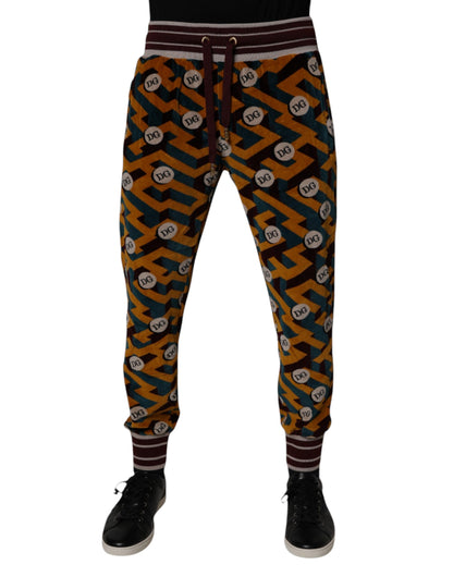 Dolce & Gabbana Men's Nylon Cotton Jogger Sweatpants - Multicolor Monogram