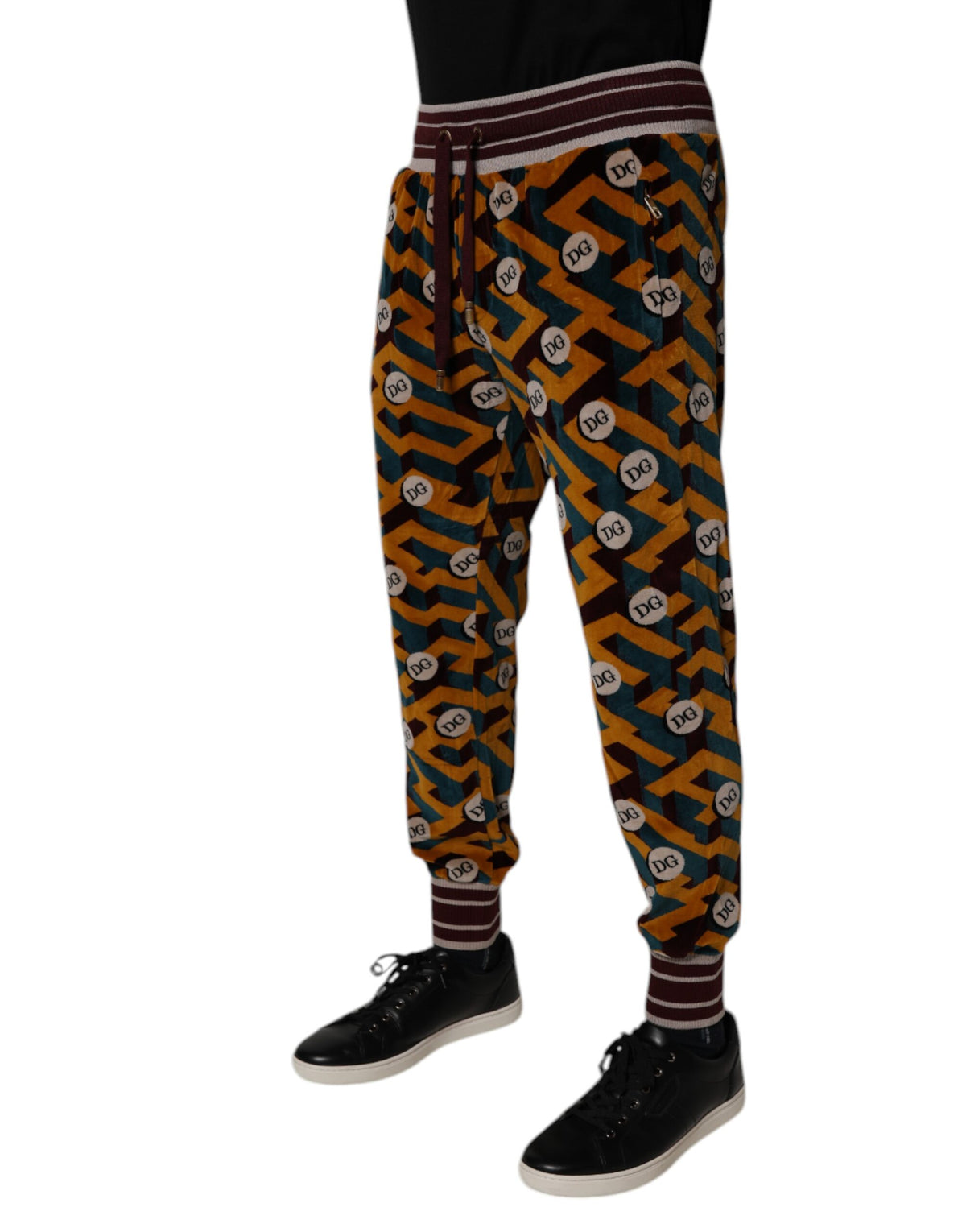 Dolce & Gabbana Men's Nylon Cotton Jogger Sweatpants - Multicolor Monogram