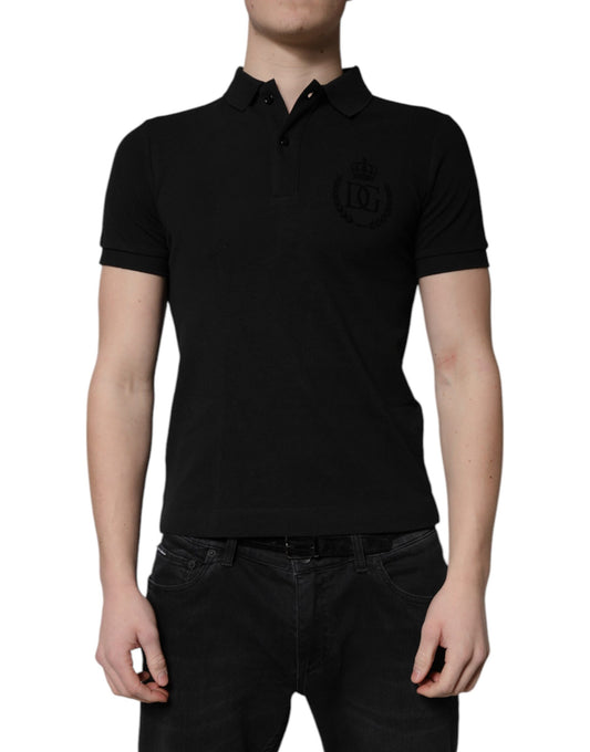 Dolce & Gabbana Men's Regular Fit Short-Sleeve Cotton Polo Shirt - Black