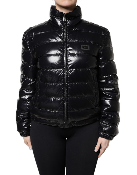 Dolce & Gabbana Women's Nylon Polyester Polyurethane Puffer Jacket - Black