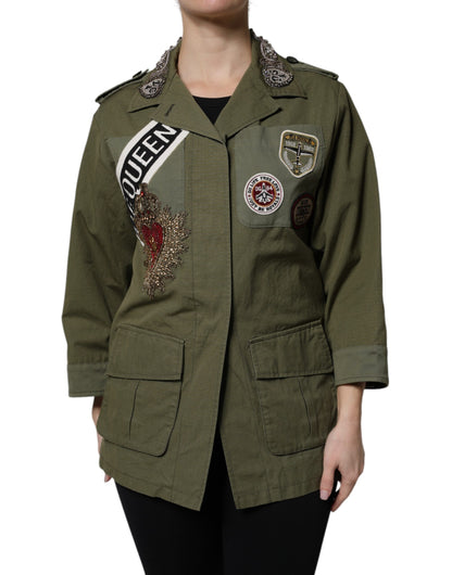 Dolce & Gabbana Women's Cotton Polyester Jacket - Military Green
