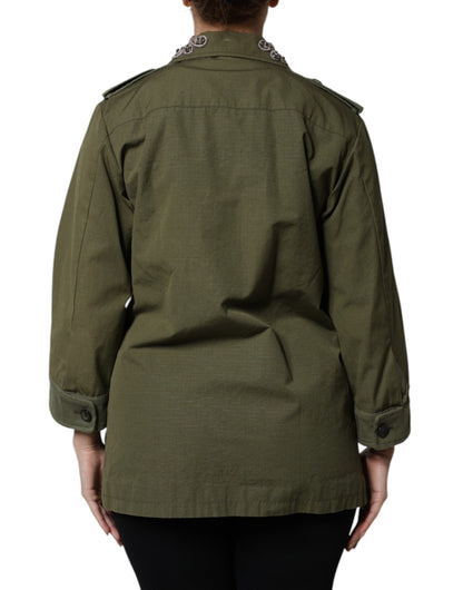 Dolce & Gabbana Women's Cotton Polyester Jacket - Military Green