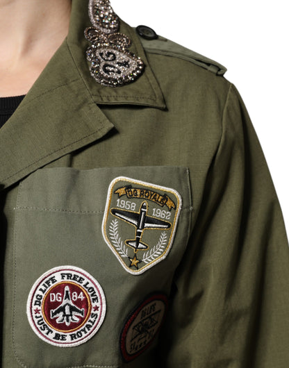 Dolce & Gabbana Women's Cotton Polyester Jacket - Military Green