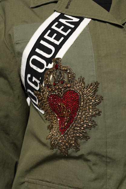 Dolce & Gabbana Women's Cotton Polyester Jacket - Military Green