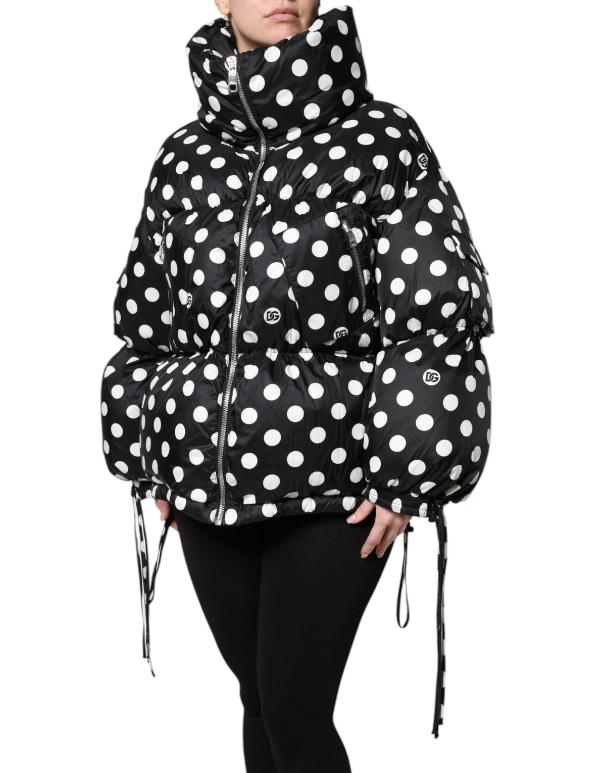 Dolce & Gabbana Women's Nylon Puffer Jacket - Black White