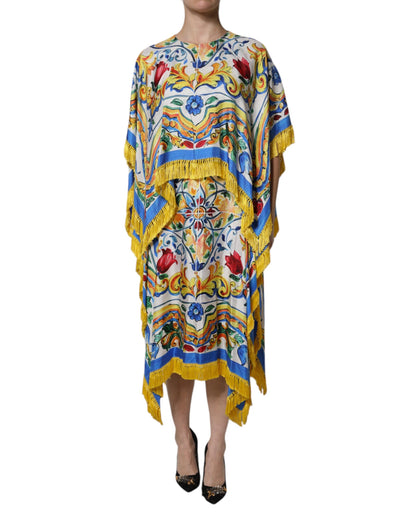 Dolce & Gabbana Women's Short-Sleeve Rayon Silk & Elastane Maxi Short Dress - Multicolor Print