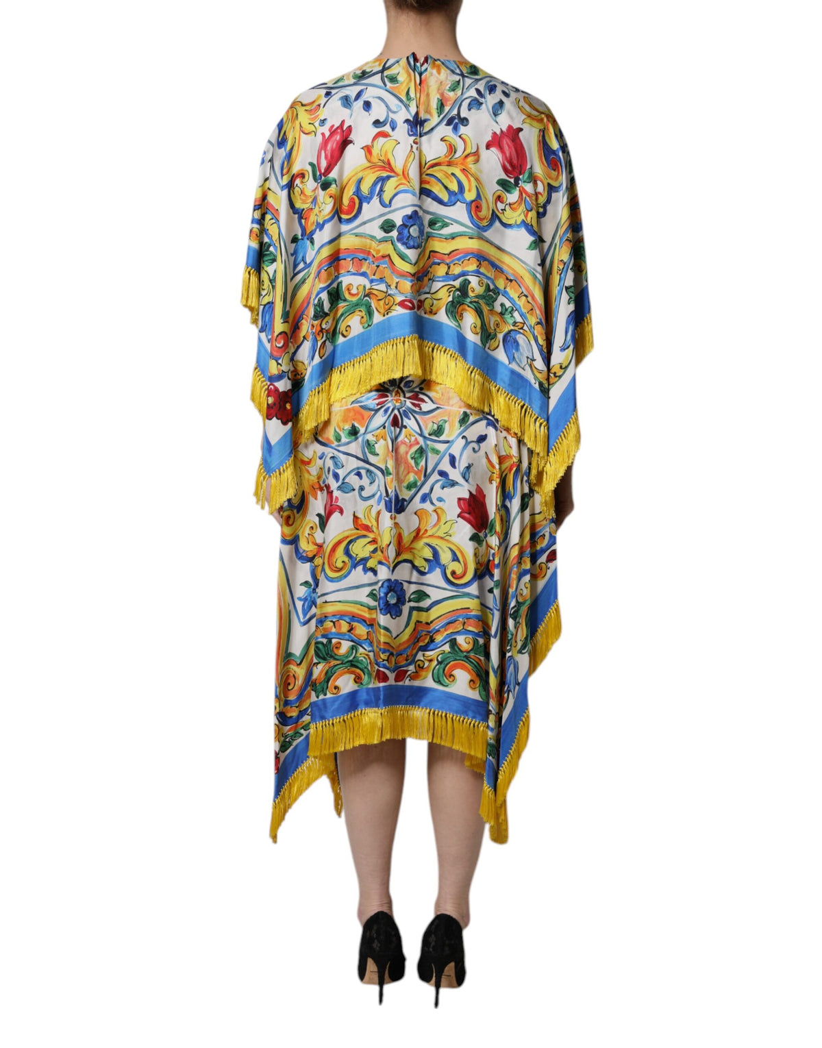 Dolce & Gabbana Women's Short-Sleeve Rayon Silk & Elastane Maxi Short Dress - Multicolor Print
