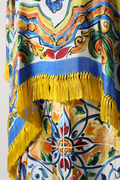 Dolce & Gabbana Women's Short-Sleeve Rayon Silk & Elastane Maxi Short Dress - Multicolor Print