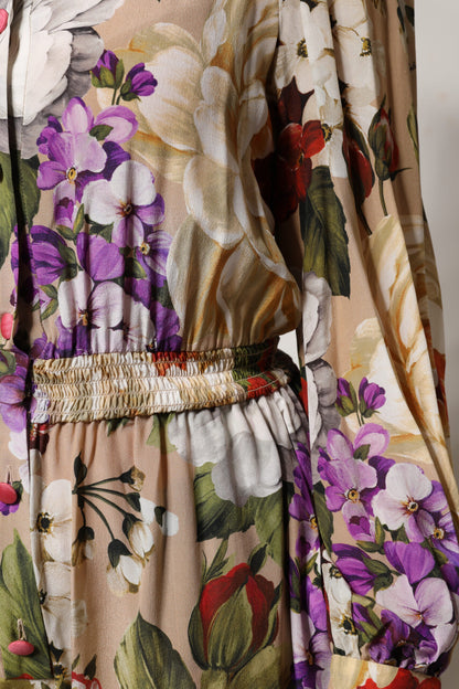 Dolce & Gabbana Women's Silk Crepe Dress - Multicolor Patterned Floral