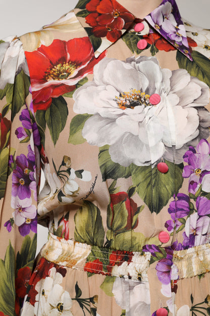 Dolce & Gabbana Women's Silk Crepe Dress - Multicolor Patterned Floral
