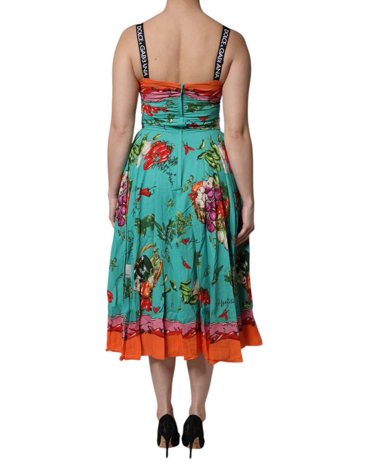 Dolce & Gabbana Women's Sheath Sleeveless Silk Midi Dress - Multicolor Print