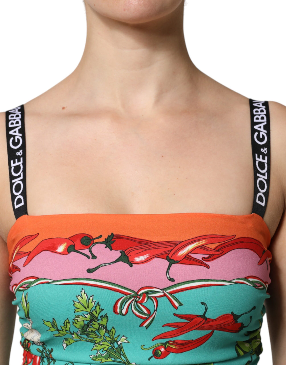 Dolce & Gabbana Women's Sheath Sleeveless Silk Midi Dress - Multicolor Print