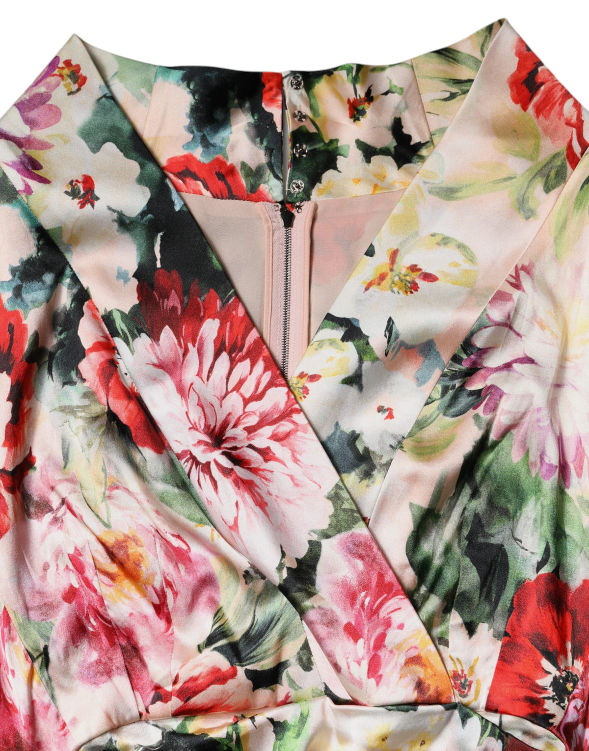 Dolce & Gabbana Women's Sheath Short-Sleeve Silk Midi Short Dress - Multicolor Floral Print